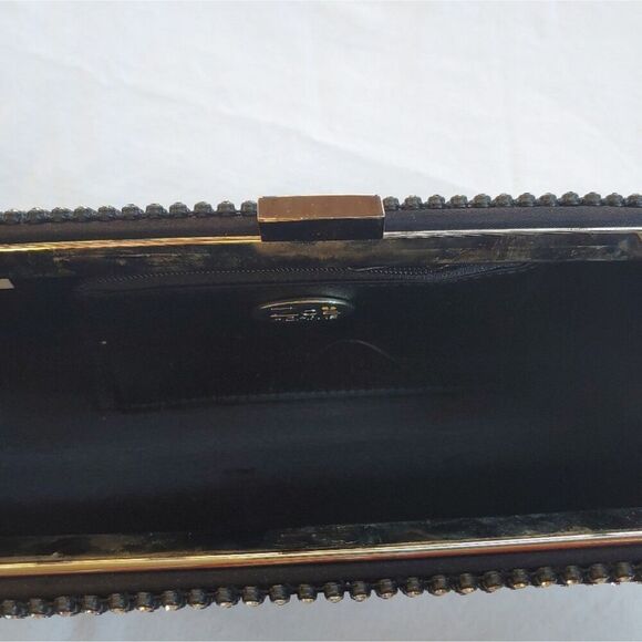 Zoe Adams Women's Black/Clear Rhinestone Convertible Clutch Bag. - Picture 2 of 6